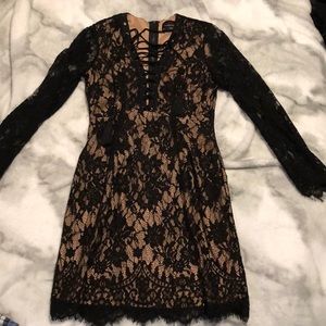 Long sleeve Black Lace Dress